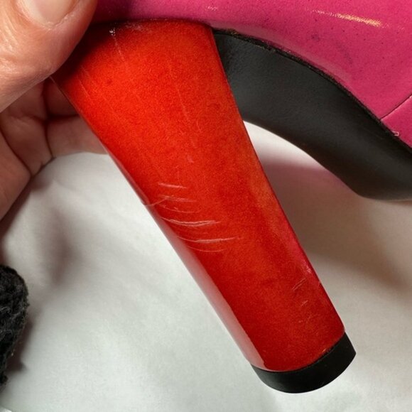 Stuart Weitzman Pink ; Red Patent Leather Pumps Size 6 - Picture 7 of 15